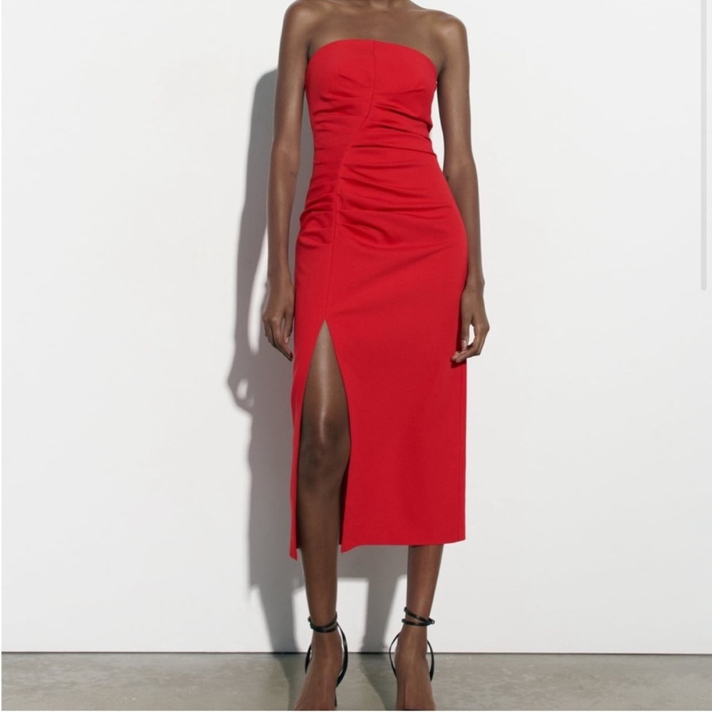 Zara Strapless Red Dress